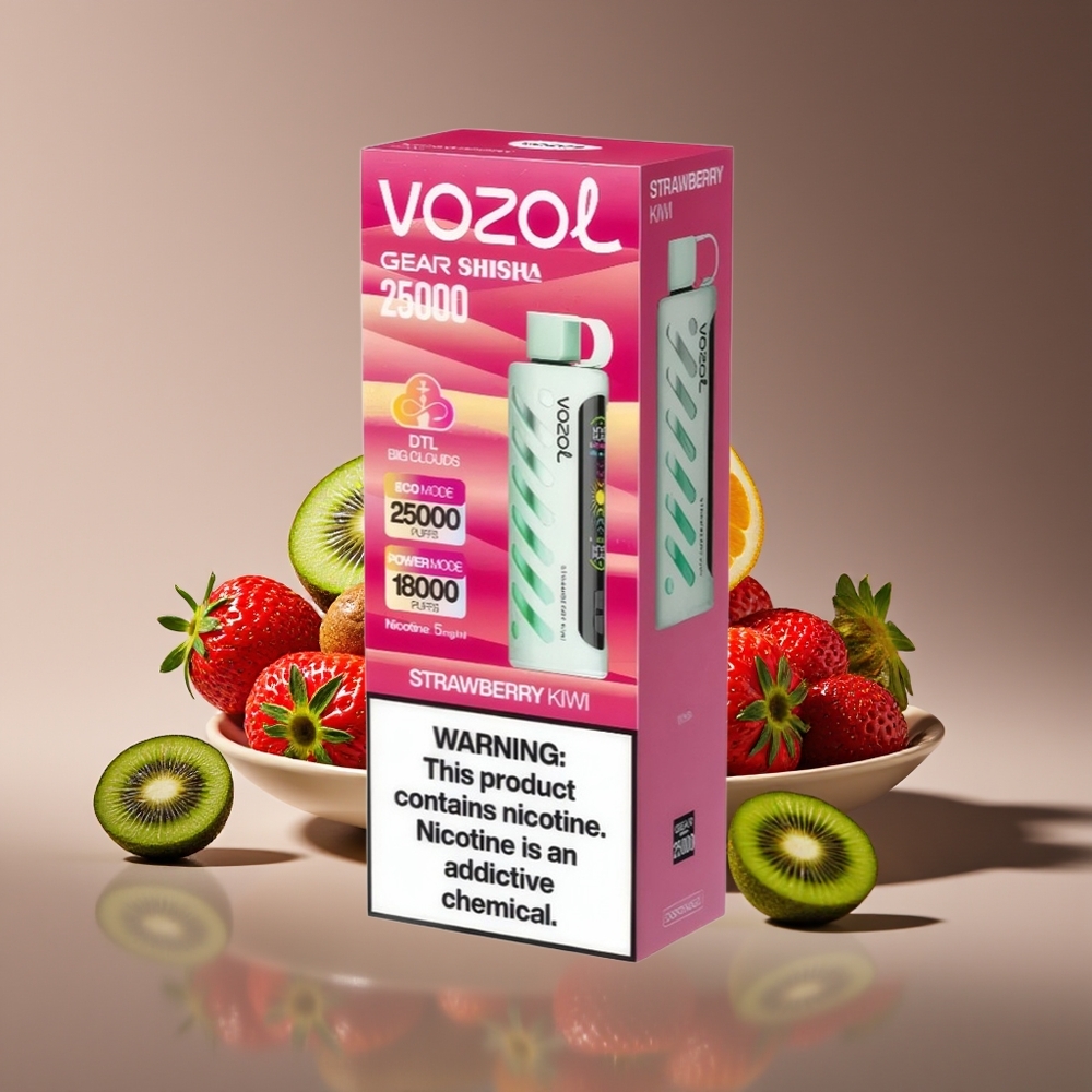 VOZOL Gear Shisha 25000 Puffs Dual Mesh Strawberry Kiwi 5mg 1000mAh