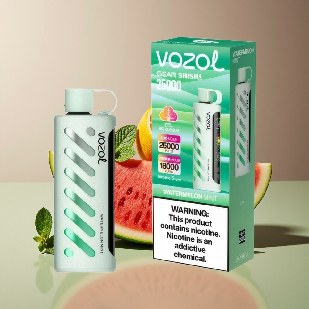 VOZOL Gear Shisha 25000 Puffs Dual Mesh Watermelon Mint Disposable Vape