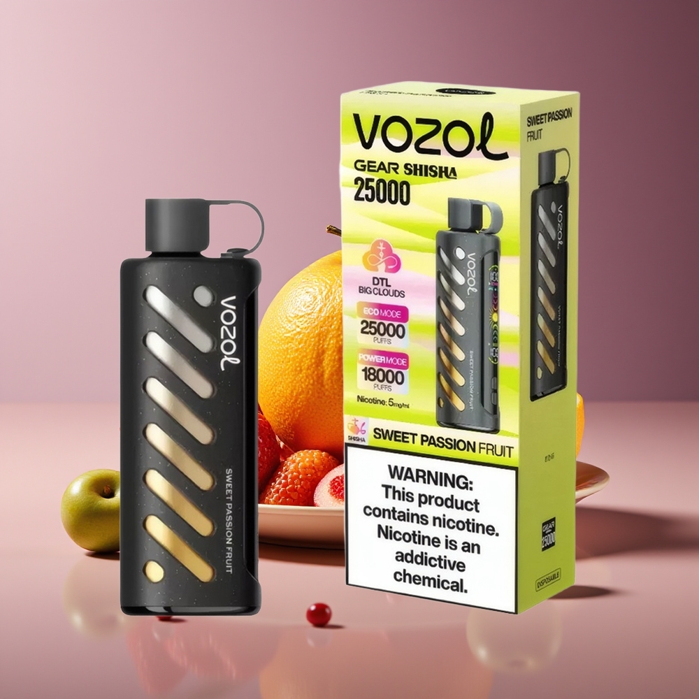 VOZOL Gear Shisha 25000 Puffs Shisha Sweet Passion Fruit Dual Mesh 1000mAh 5mg