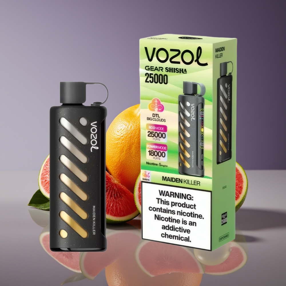 VOZOL Gear Shisha 25000 Puffs SiLC Tech Dual Mesh 5mg 30 Flavors Maiden Killer