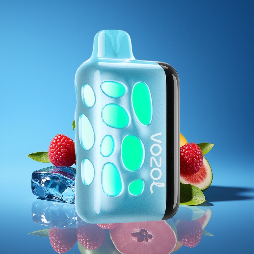 VOZOL RAVE 40000 Disposable Vape Blue Razz Ice - 270° Glow Beat-Sync Eclipse 1000mAh