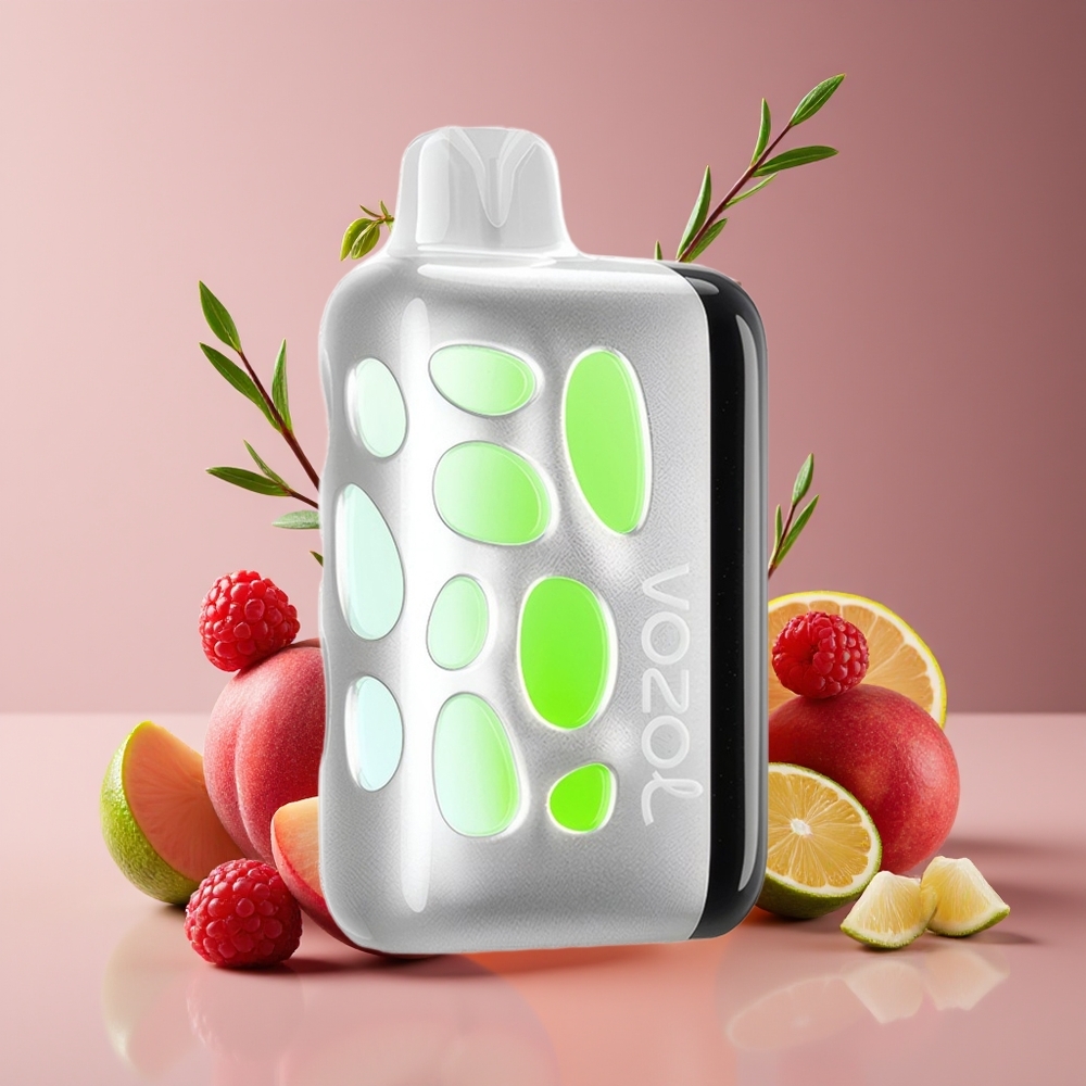 VOZOL RAVE 40000 Disposable Vape Peach Raspberry Lemonade - 270° Glow Beat-Synced 80 Charge in 20 Mins