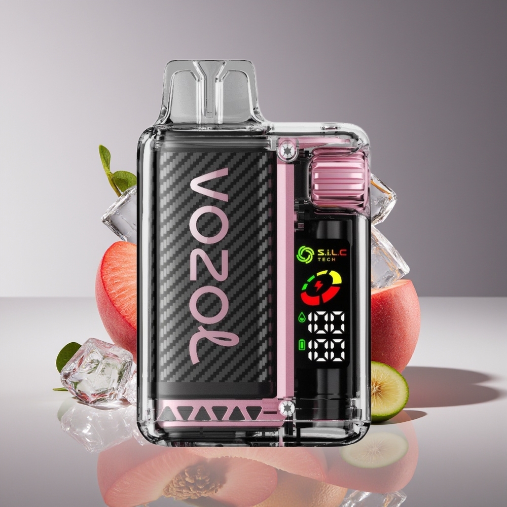 VOZOL Vista 20000 Puffs Rechargeable MTL Disposable Vape Peach Ice with OLED Screen  SiLC Dual Mesh Coil