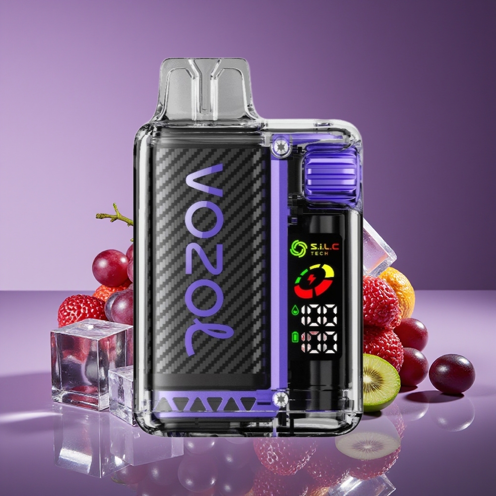 VOZOL Vista 20000 Puffs Rechargeable MTL Vape Grape Ice with OLED Screen  Dual Mesh Coil