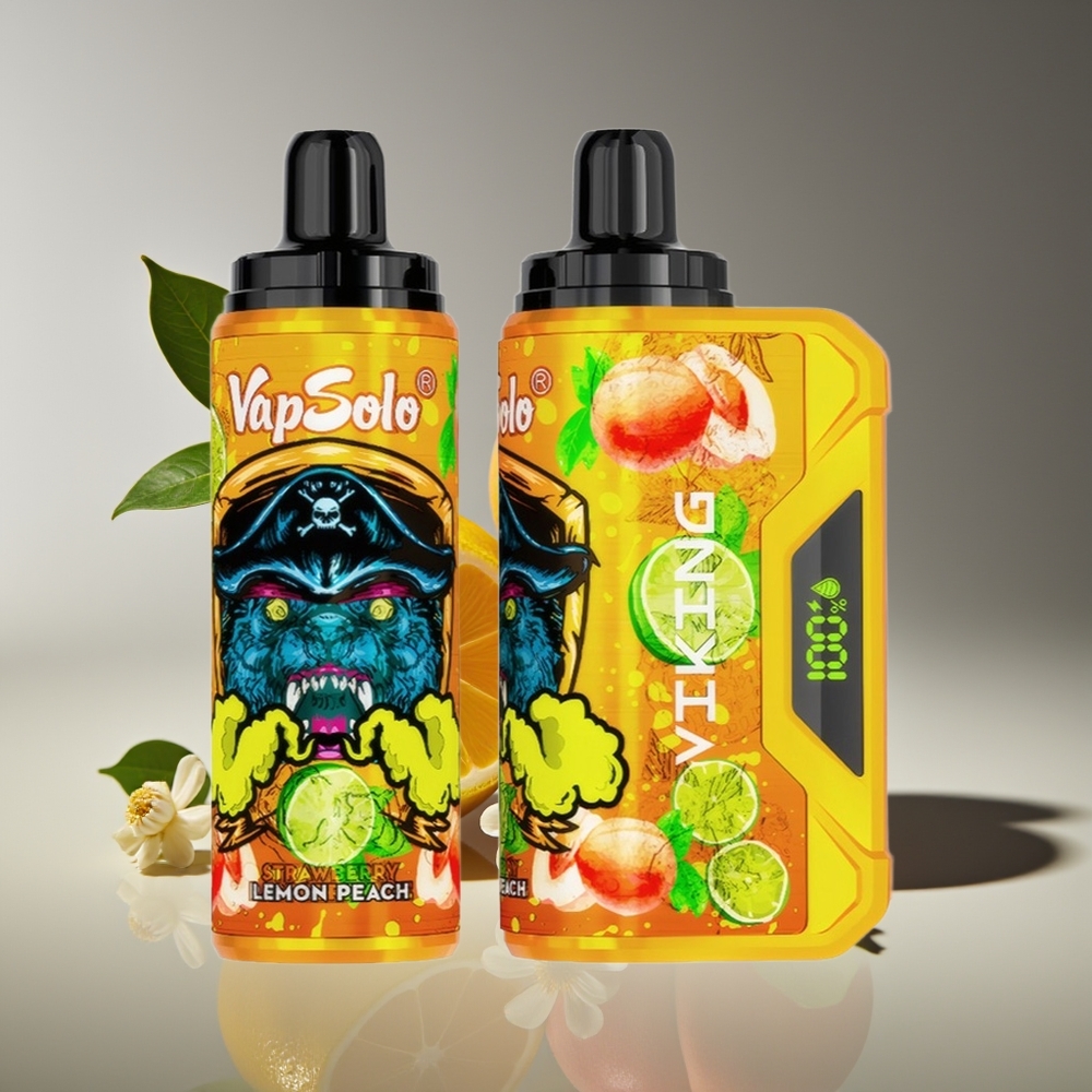 VapSolo VIKING 12000 Puffs 22mL Type-C Lemon Peach Disposable Vape
