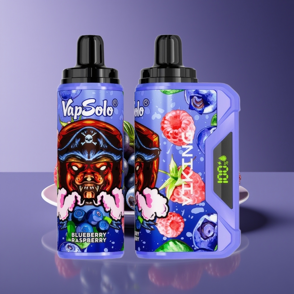 VapSolo VIKING 12000 Puffs 22ml Type-C LED Display Disposable Vape Blueberry Raspberry