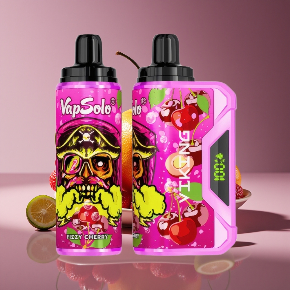 VapSolo VIKING 12000 Puffs 22ml Type-C LED Fizzy Cherry Disposable Vape