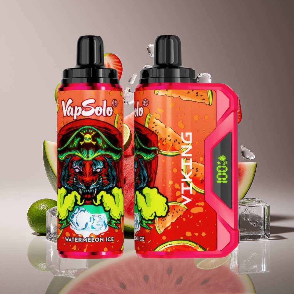 VapSolo VIKING 12000 Puffs 22ml Type-C LED Watermelon Ice Disposable Vape