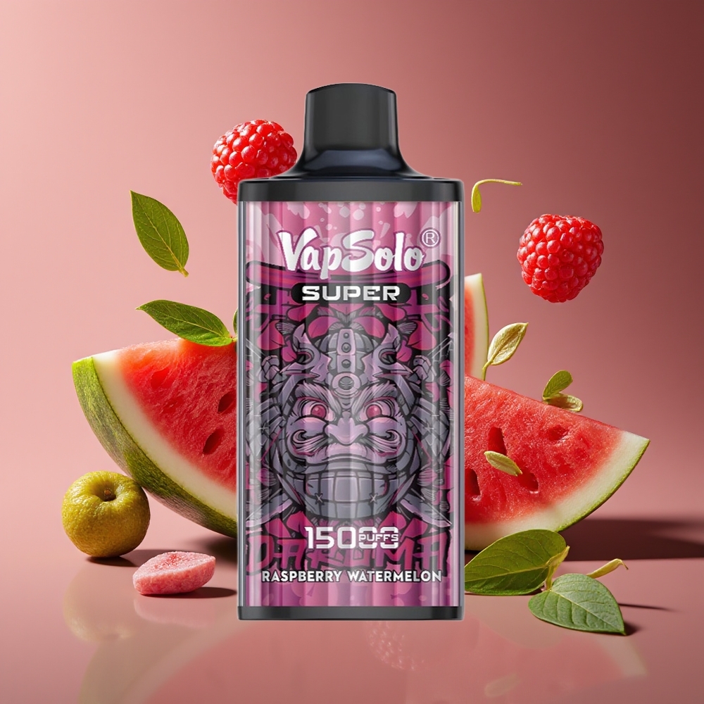 Vapsolo Super 15000 Puffs 40ml 850mAh Mesh Disposable Vape Raspberry Watermelon