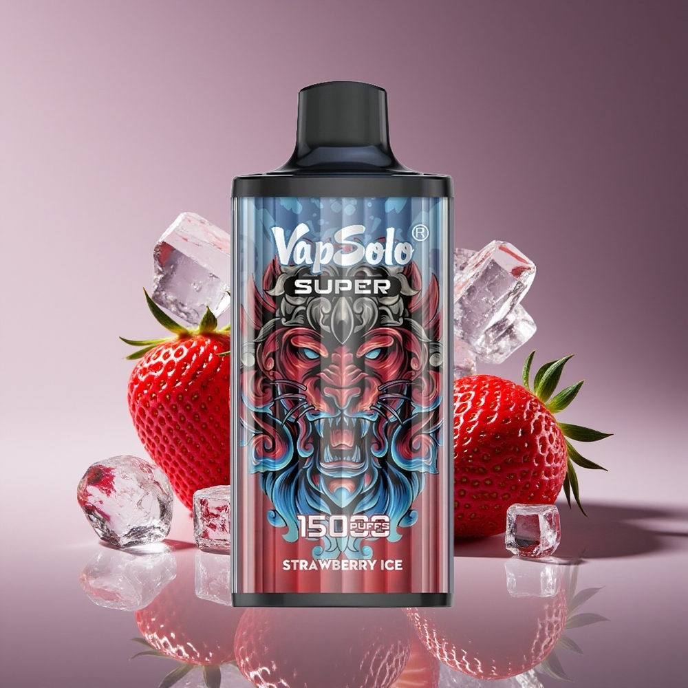 Vapsolo Super 15000 Puffs 40ml 850mAh Mesh Strawberry Ice Disposable Vape