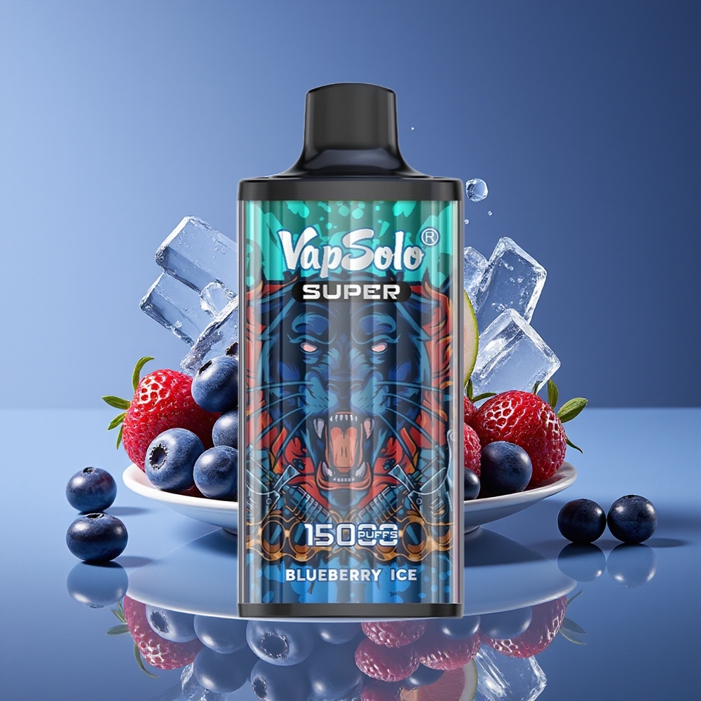 Vapsolo Super 15000 Puffs 40ml Mesh 850mAh Type-C Disposable Vape Blueberry Ice
