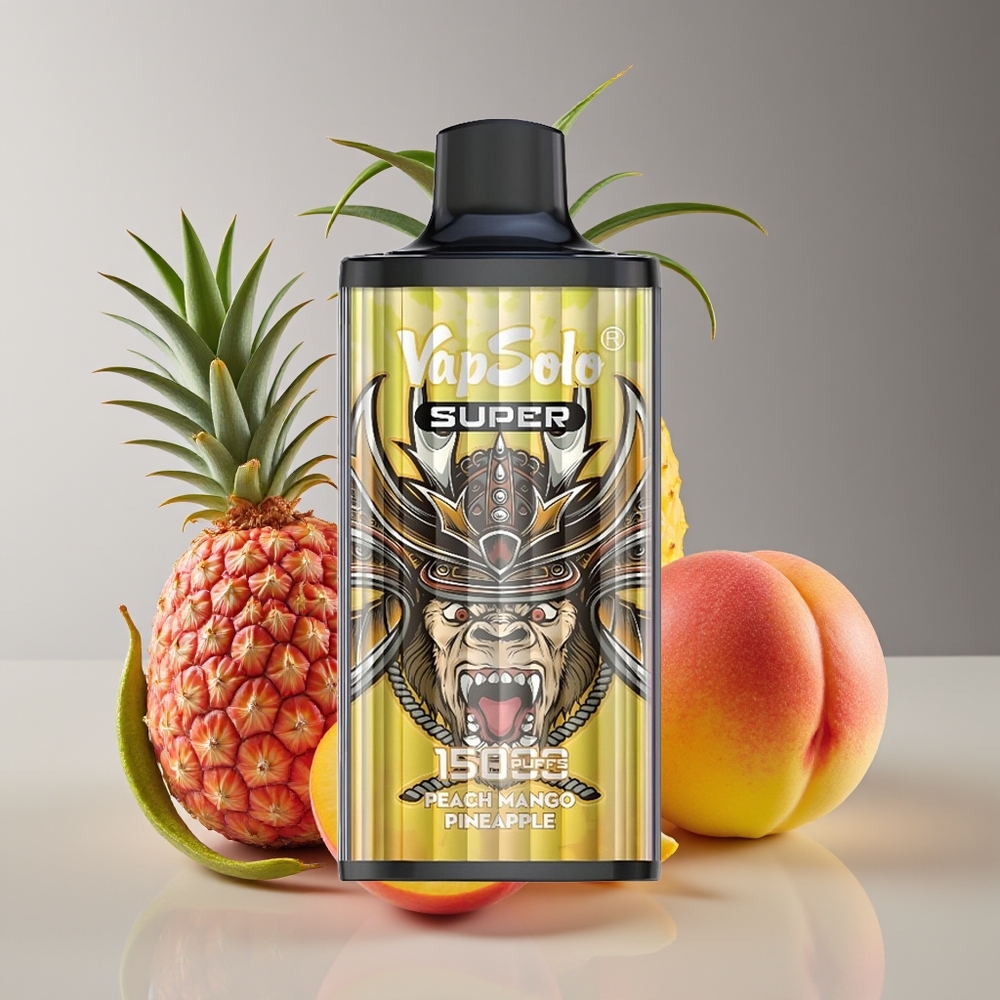 Vapsolo Super 15000 Puffs 40ml Mesh 850mAh Type-C Peach Mango Pineapple Disposable Vape