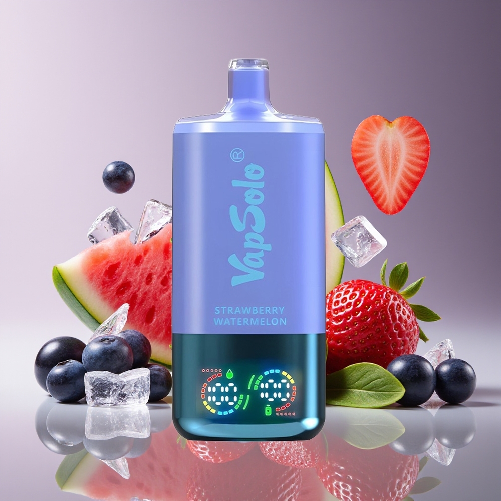 Vapsolo Triple 30000 Puffs 40ml 3 Oil Tanks Type-C Strawberry Watermelon  Blueberry Ice