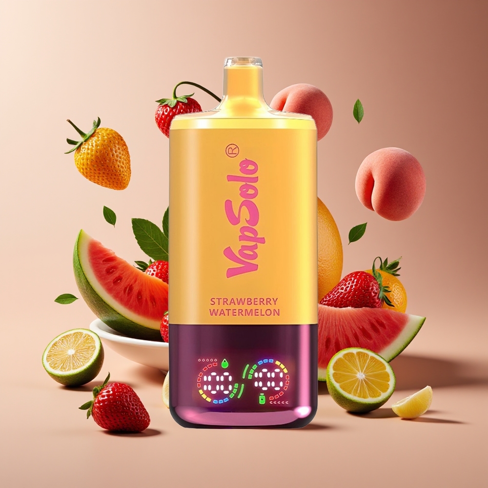 Vapsolo Triple 30000 Puffs 40ml 3-Tank Strawberry Watermelon  Lemon Peach Disposable Vape