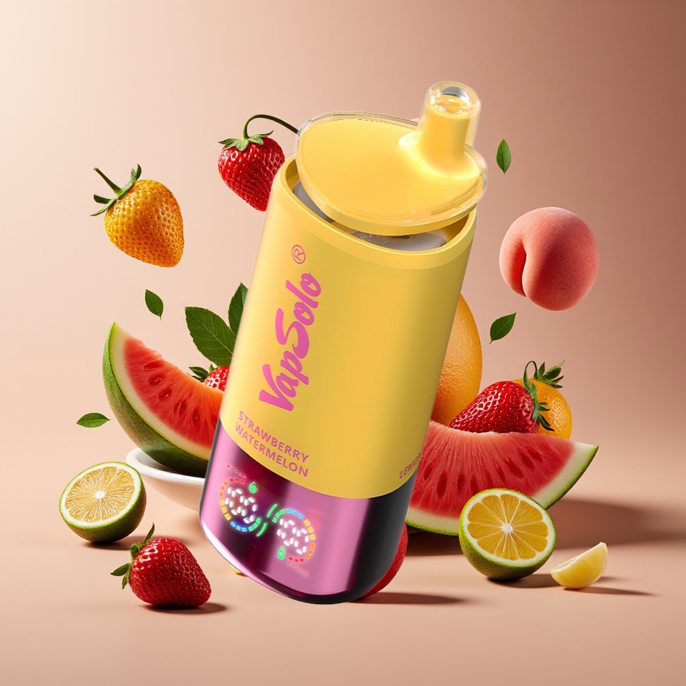 Vapsolo Triple 30000 Puffs 40ml 3-Tank Strawberry Watermelon  Lemon Peach Disposable Vape