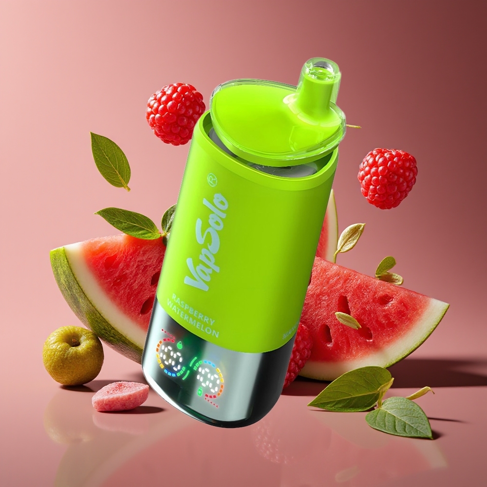 Vapsolo Triple 30000 Puffs 40ml 3-Tank Type-C Disposable Vape Raspberry Watermelon