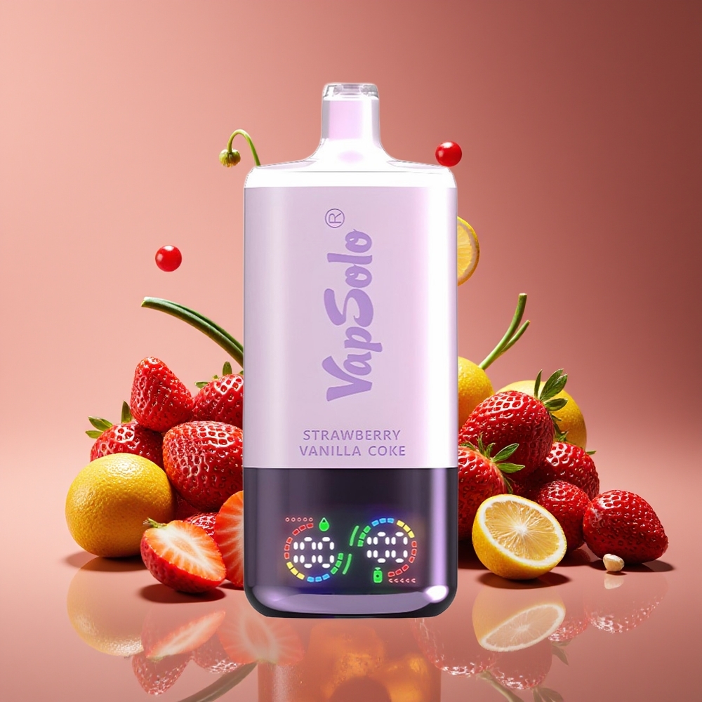 Vapsolo Triple 30000 Puffs 40ml 3-Tank Type-C Strawberry Vanilla Coke Disposable Vape