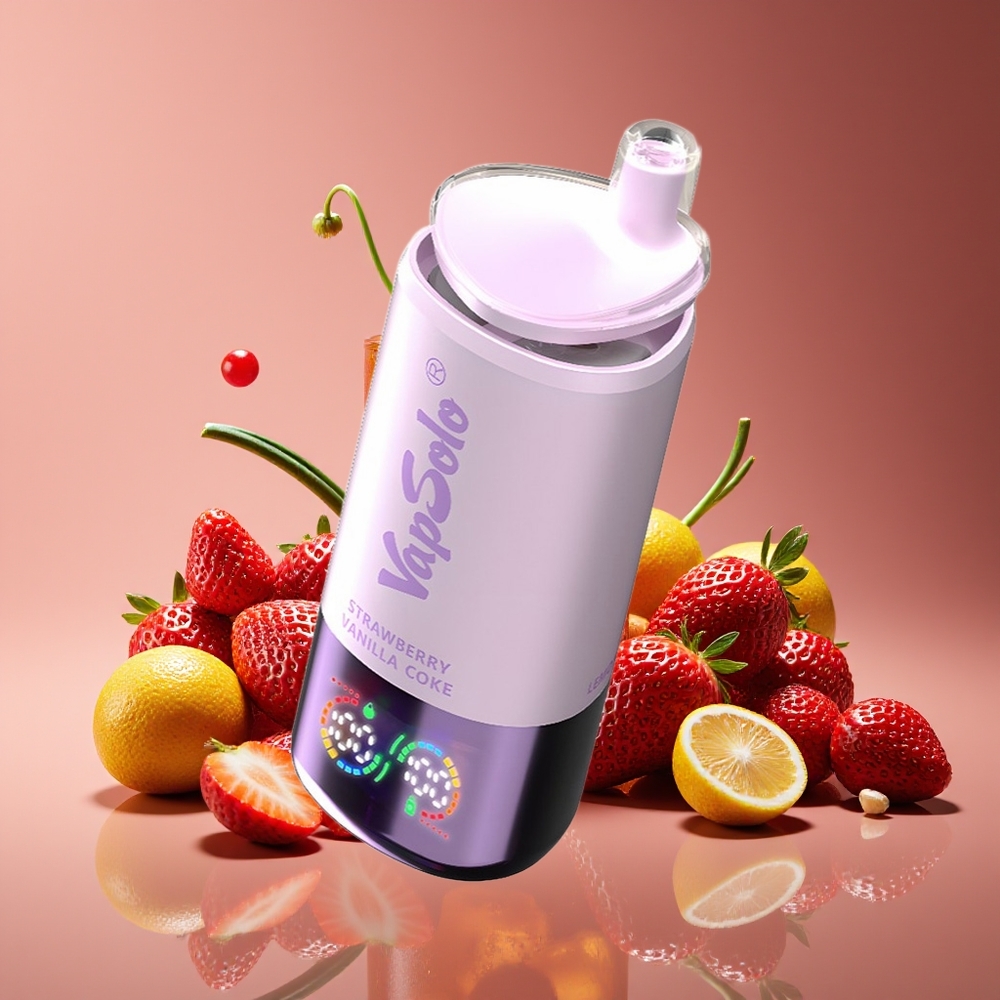 Vapsolo Triple 30000 Puffs 40ml 3-Tank Type-C Strawberry Vanilla Coke Disposable Vape