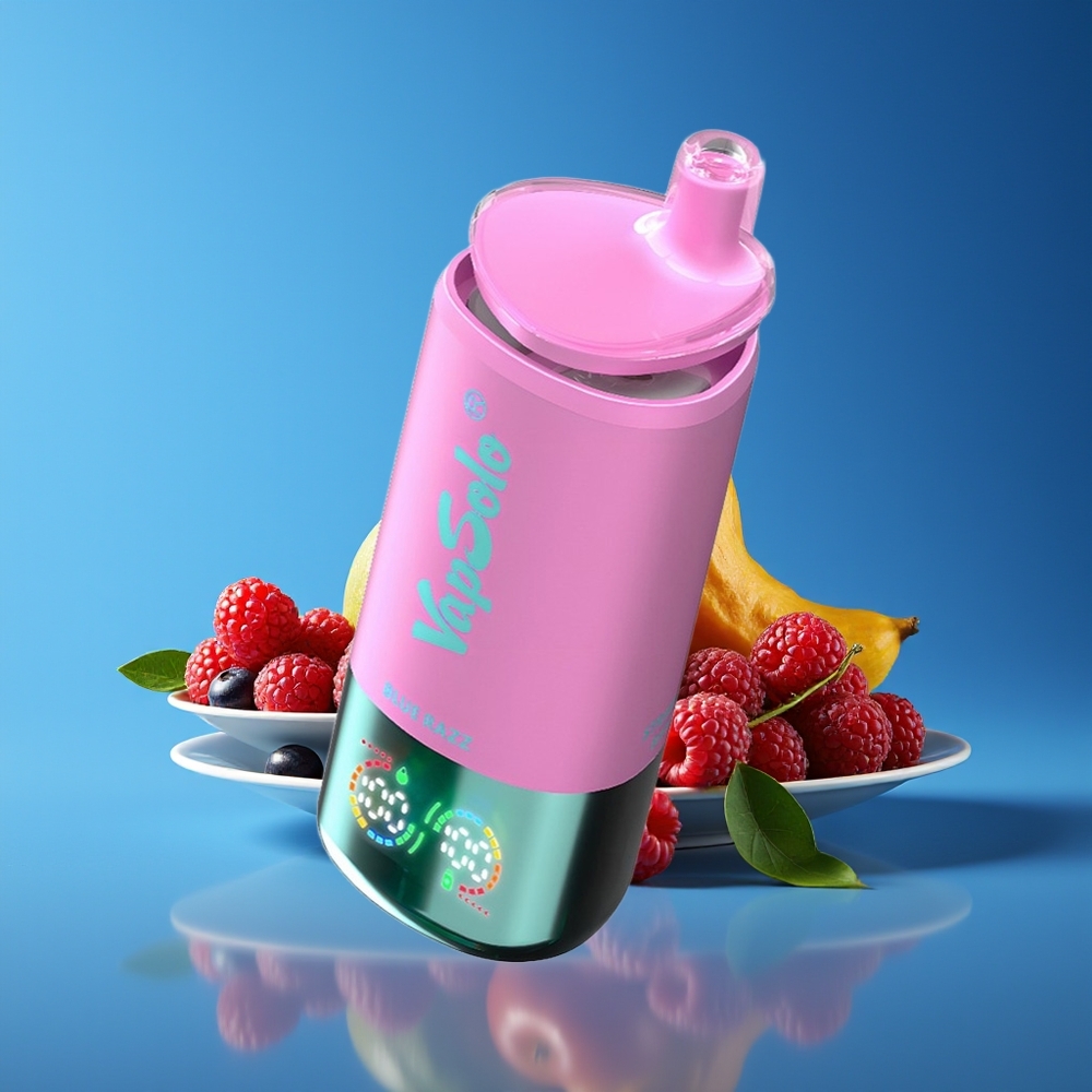 Vapsolo Triple 30000 Puffs 40ml Type-C 3-Tank Disposable Vape Blue Razz