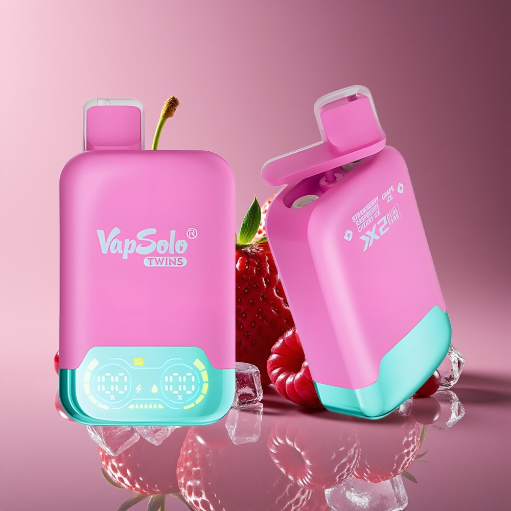 Vapsolo Twins 20000 Puffs 40ml Dual Tank Type-C Strawberry Raspberry Cherry Ice Grape Ice Disposable Vape