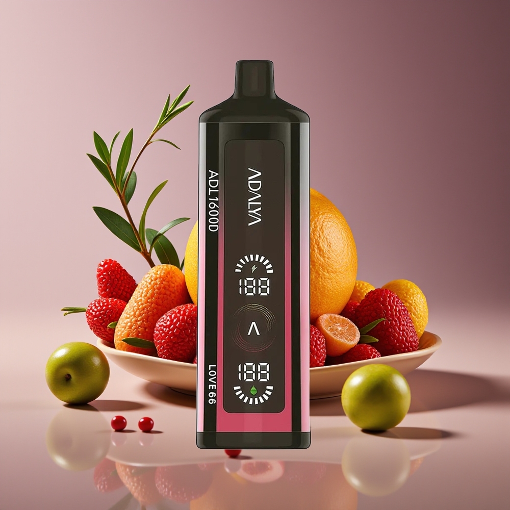 Adalya ADL 16000 PRO Puffs Disposable Vape Love 66 - 25ml, 1000mAh, USB-C, Smart Mesh, Digital Screen, Steel Pipe