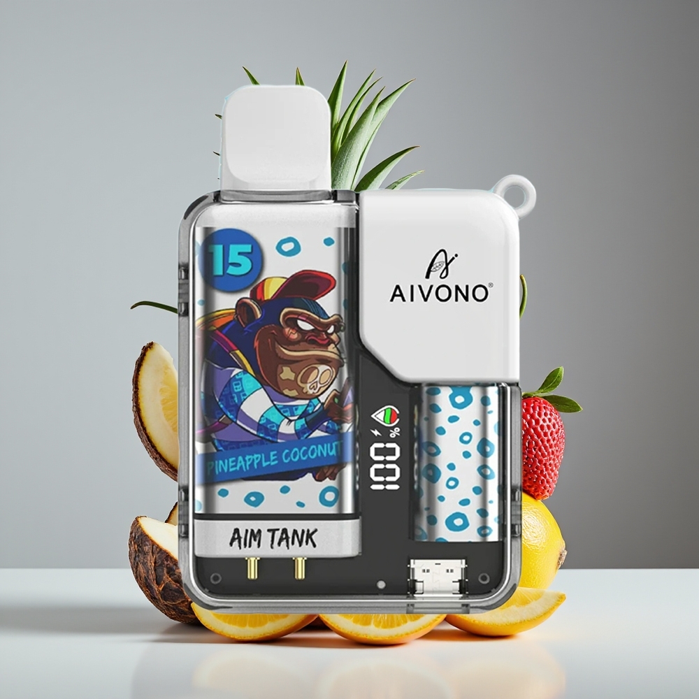 Aivono Aim Tank 9500 Puffs 18mL 650mAh LCD Pineapple Coconut Disposable Vape