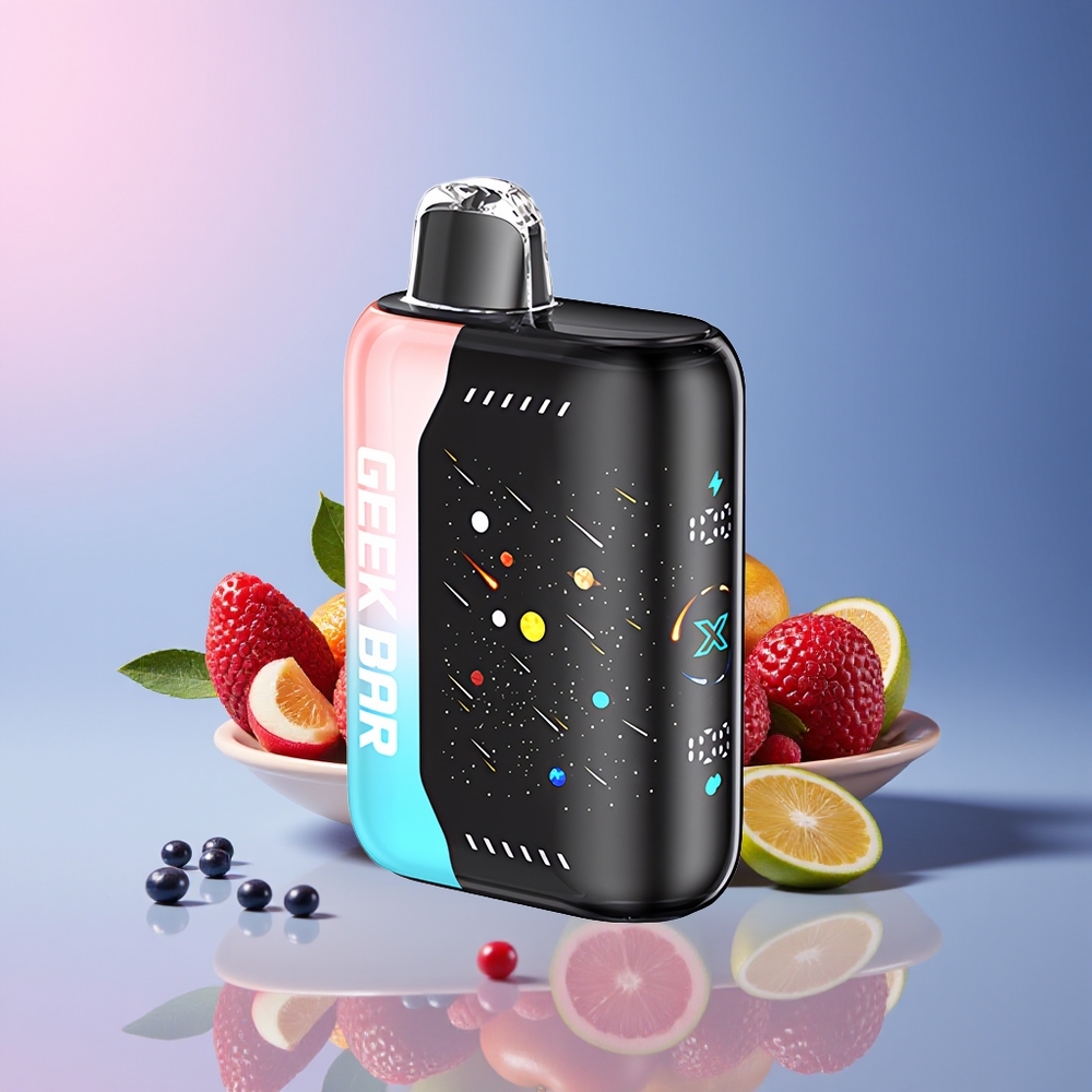 GEEK BAR Pulse X 42K Puffs Dual Mesh Coil Fast-Charging Meteor Edition Pink & Blue