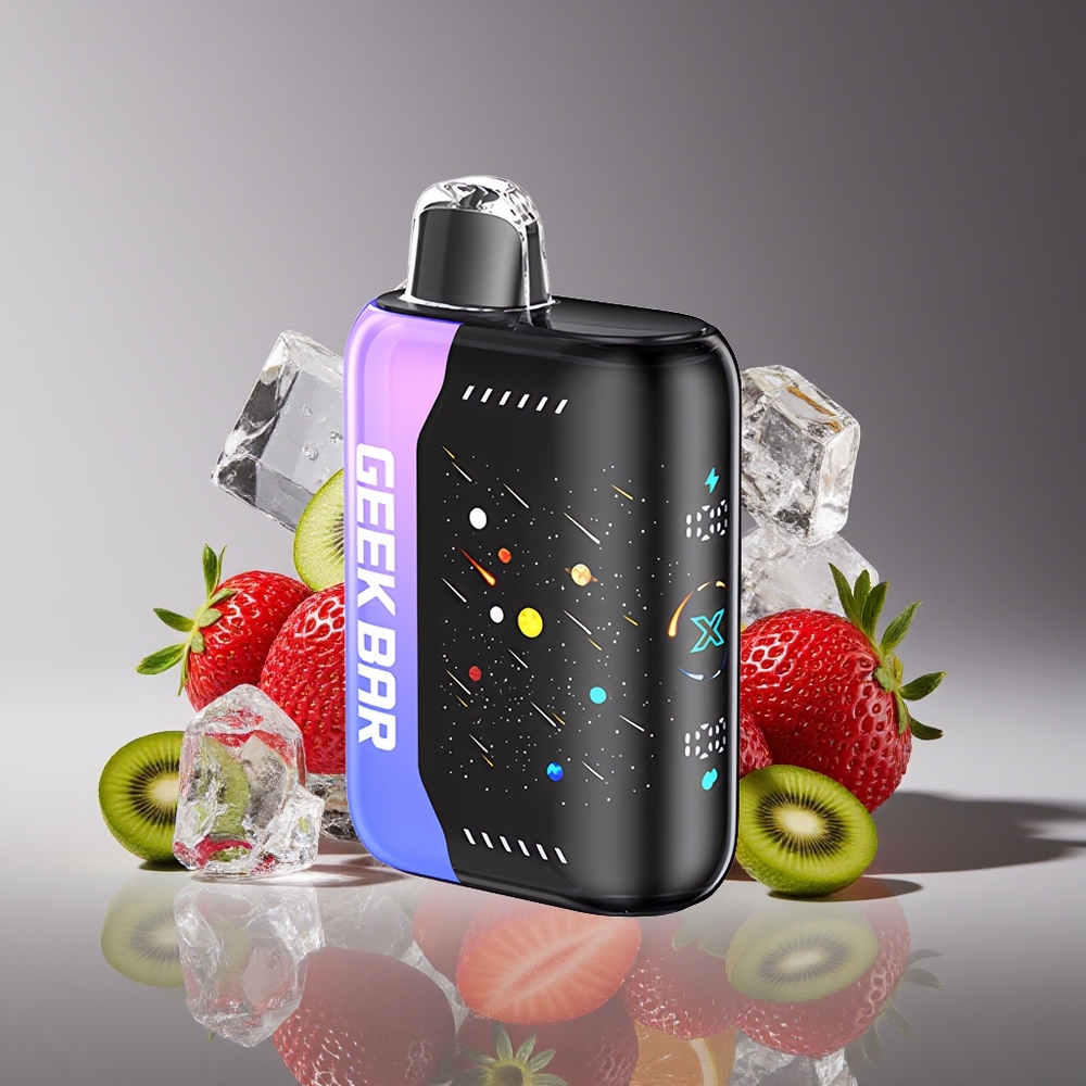 GEEK BAR Pulse X 42K Puffs Meteor Strawberry Kiwi Ice with Dual Mesh Coil & 3D Curved Screen