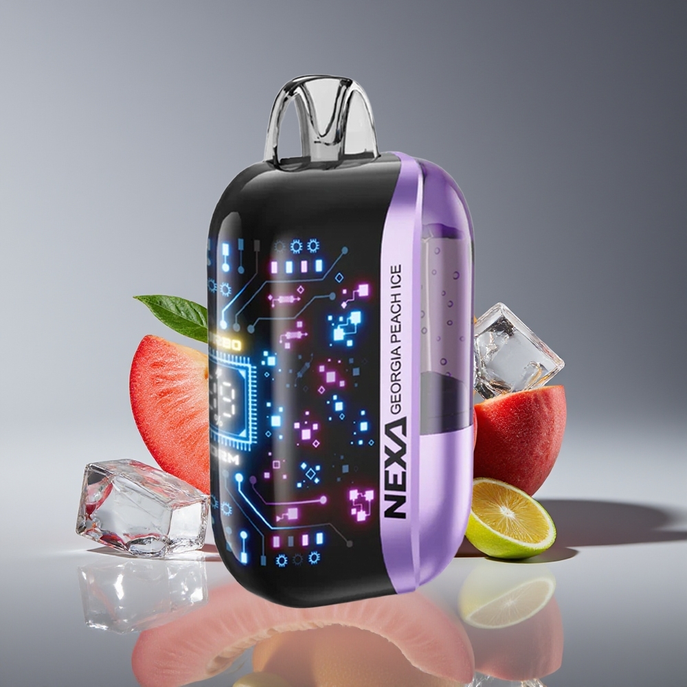 NEXA Ultra 50K Disposable Vape Georgia Peach Ice 20ml 800mAh 5% Type-C 3D Screen Dual Mesh