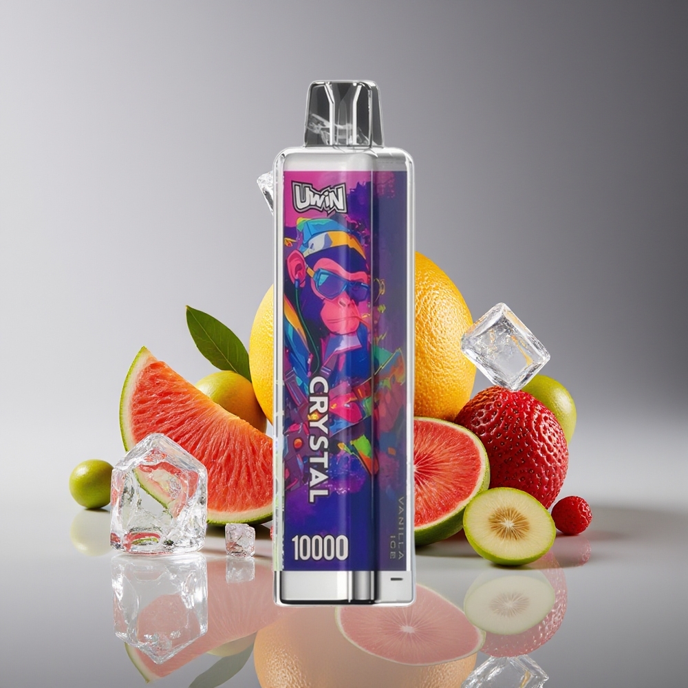 Uwin Crystal 10000 Puffs RGB Disposable Vape Vanilla Ice Rechargeable 18ml