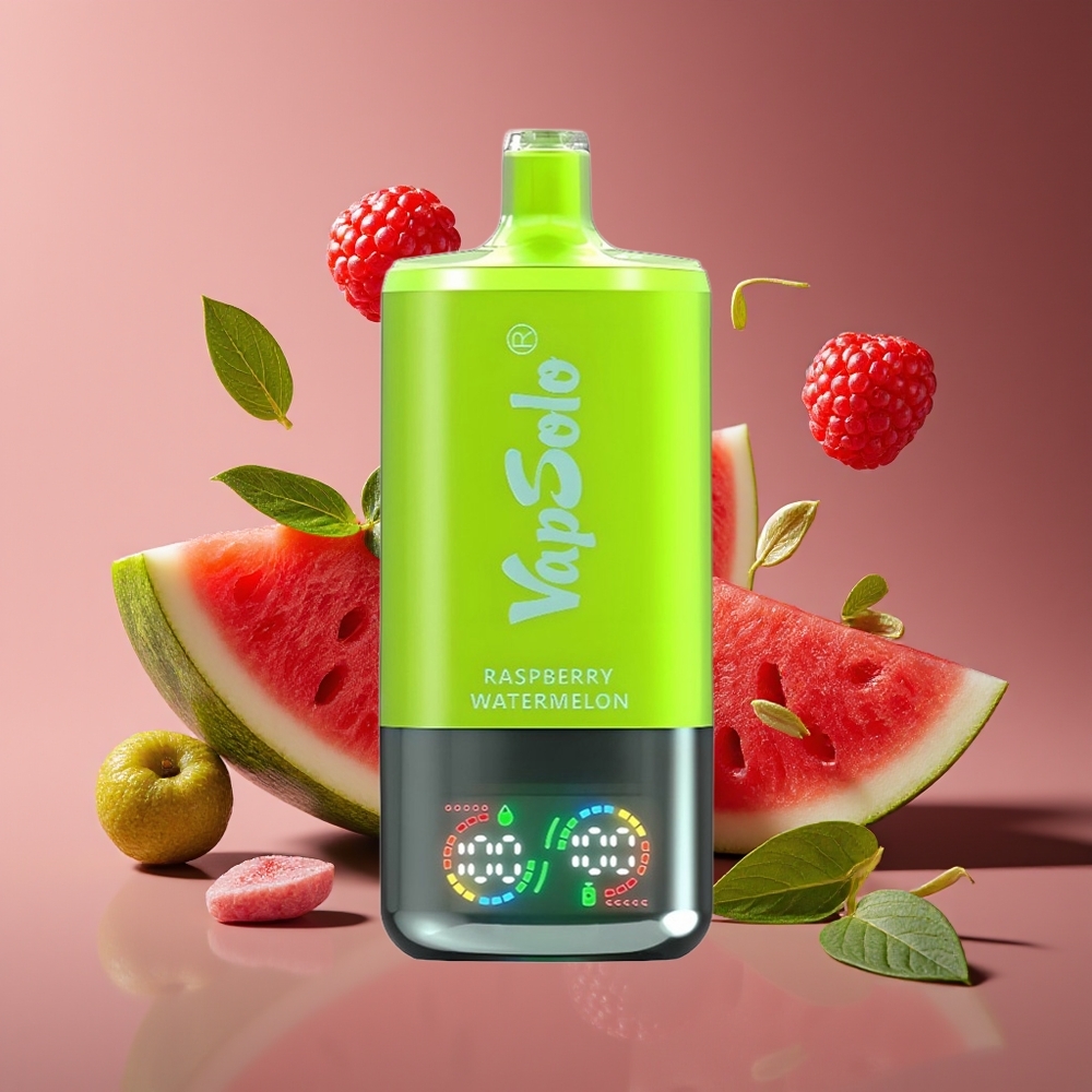 Vapsolo Triple 30000 Puffs 40ml 3-Tank Type-C Disposable Vape Raspberry Watermelon